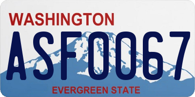 WA license plate ASF0067