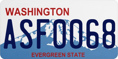 WA license plate ASF0068
