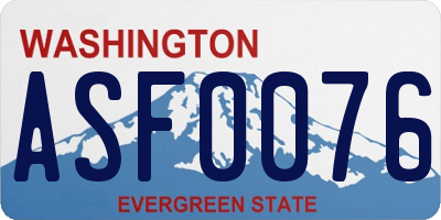 WA license plate ASF0076