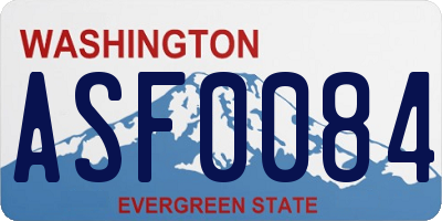 WA license plate ASF0084