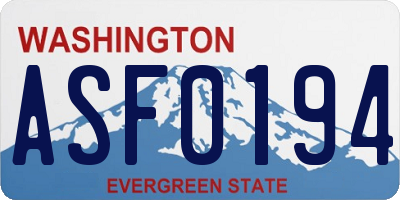 WA license plate ASF0194