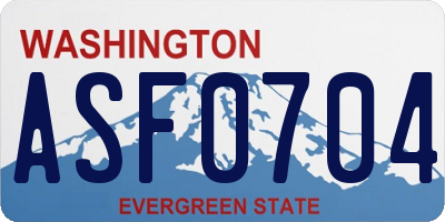 WA license plate ASF0704