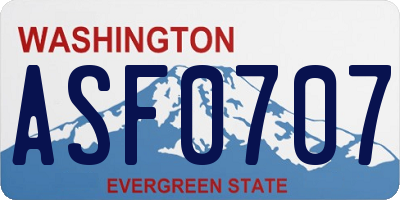 WA license plate ASF0707