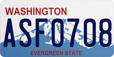 WA license plate ASF0708