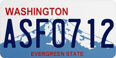 WA license plate ASF0712