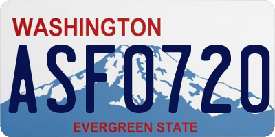 WA license plate ASF0720