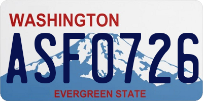 WA license plate ASF0726