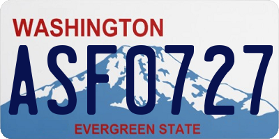 WA license plate ASF0727