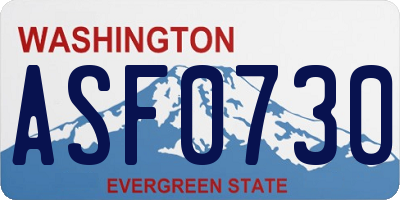 WA license plate ASF0730