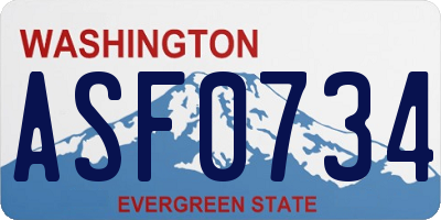WA license plate ASF0734