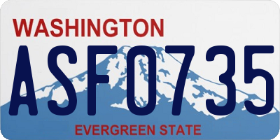 WA license plate ASF0735