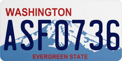 WA license plate ASF0736