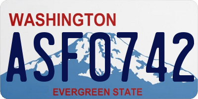 WA license plate ASF0742