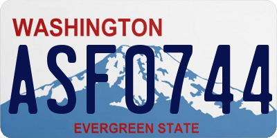 WA license plate ASF0744