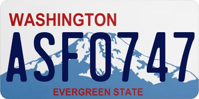WA license plate ASF0747