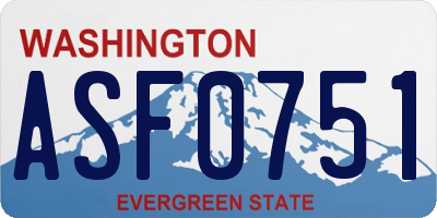 WA license plate ASF0751