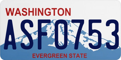 WA license plate ASF0753