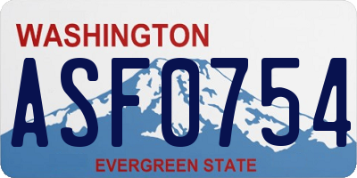WA license plate ASF0754