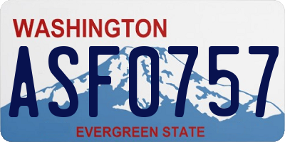 WA license plate ASF0757