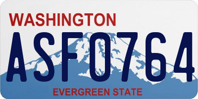 WA license plate ASF0764