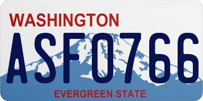 WA license plate ASF0766