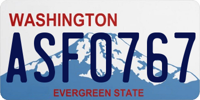 WA license plate ASF0767