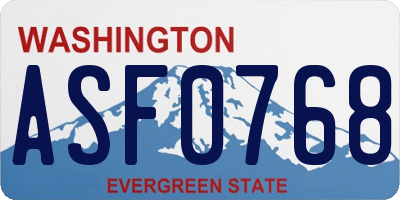 WA license plate ASF0768