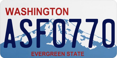 WA license plate ASF0770