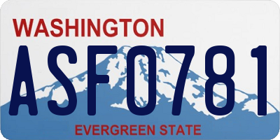 WA license plate ASF0781