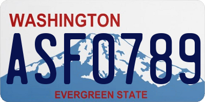 WA license plate ASF0789