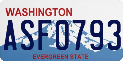WA license plate ASF0793