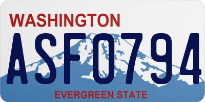 WA license plate ASF0794