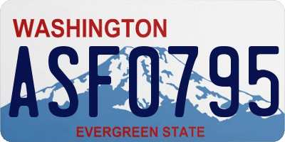 WA license plate ASF0795