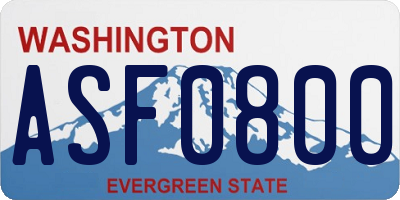 WA license plate ASF0800