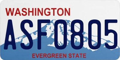 WA license plate ASF0805