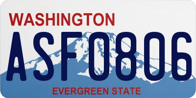 WA license plate ASF0806