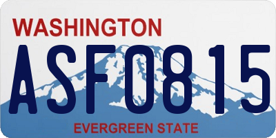 WA license plate ASF0815