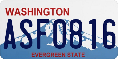 WA license plate ASF0816