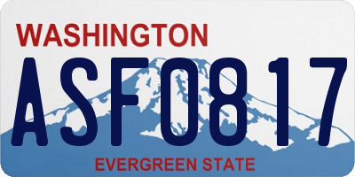 WA license plate ASF0817