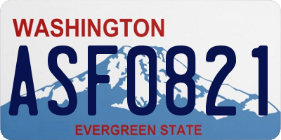 WA license plate ASF0821