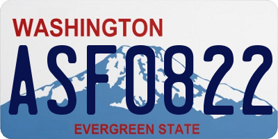 WA license plate ASF0822
