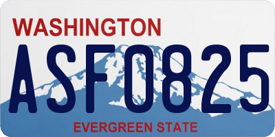 WA license plate ASF0825