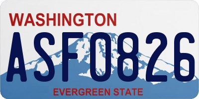WA license plate ASF0826