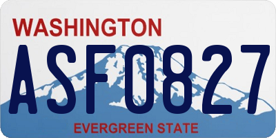 WA license plate ASF0827