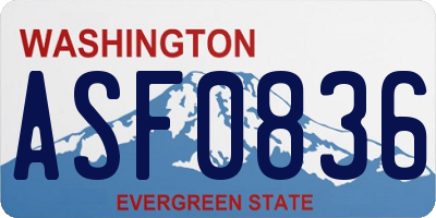 WA license plate ASF0836