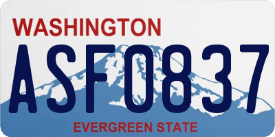 WA license plate ASF0837