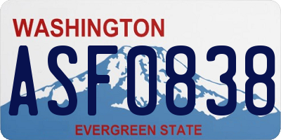 WA license plate ASF0838