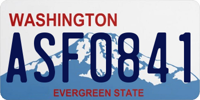 WA license plate ASF0841