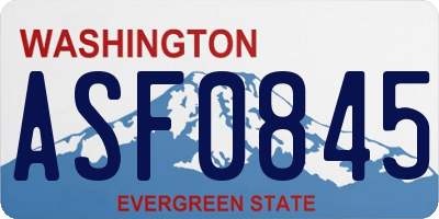 WA license plate ASF0845