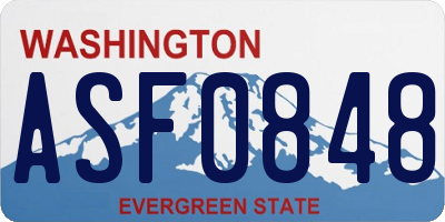 WA license plate ASF0848